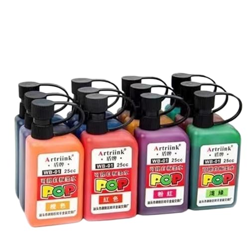 Quavva Whiteboard-Marker-Set, nachfüllbar, trocken abwischbar, leicht zu löschen, Keilspitze, lebendige fluoreszierende Farben für Unterricht, Büropräsentation, Modell WB805 (12 Farben) von Quavva