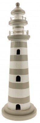 Gartendeko Leuchtturm, grau weiß&- 39 cm von WEIPAI