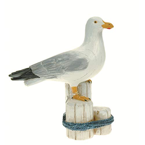 Quay Trader Seevögel, Kunstharz, Ornament/Dekoration – Meer / Strandhütte / nautische Dekor: Möwe (stehend), Möwe (auf Pfosten), Papageientaucher (Möwe auf Stamm) Artikelname (aka Titel) von Quaytrader