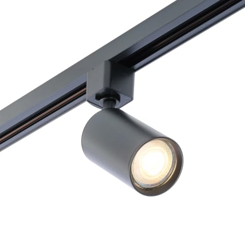 Qub Focus III 1-Phasen Strahler Decke - Schienensystemlampen - Spots - 200cm - GU10 Köpfe - Schwarz - LED Deckenspot für Lampenschienensysteme Decke von Qub