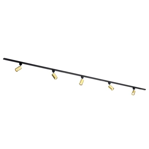 Qub Focus III 1-Phasen Led Schienensystem - 300cm - 5x GU10 Spots - 3x 1m Schienen - I-Form - Deckenstrahler Gold - Erweiterbar & flexibel - LED-kompatibel - Modernes Design Spot lampe von Qub