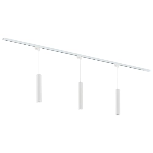 Qub Focus III 1-Phasen Led Schienensystem - 200cm - 3x GU10 Pendelleuchten - 2x 1m Schienen - I-Form - Deckenstrahler Weiss - Erweiterbar & flexibel - LED-kompatibel - Modernes Design Spot lampe Qub Focus III 1-Phasen Led Schienensystem - 200cm - 3x GU10 Pendelleuchten - 2x 1m Schienen - I-Form - Deckenstrahler Weiss - Erweiterbar & flexibel - LED-kompatibel - Modernes Design Spot lampe von Qub