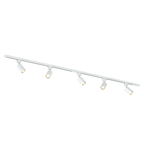 Qub Focus III 1-Phasen Led Schienensystem - 300cm - 5x GU10 Spots - 3x 1m Schienen - I-Form -Deckenstrahler Weiß - Erweiterbar & flexibel - LED-kompatibel - Modernes Design Spot lampe von Qub