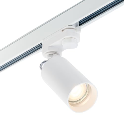 Qub Luma 3-Phasen Schienenstrahler – GU10 Spot – Weiß – LED-kompatibel – Dreh- & Schwenkbar – Strahler für 3-Phasen Schienensystem – Modernes Design für Schienenbeleuchtung von Qub