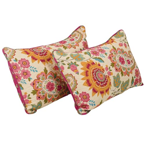 Qucover 2-er 50 x 70 cm Set Kissenbezug aus Feinem 100% Baumwolle Kopfkissenbezug in Vintage, Paisley Kissenhülle mit Sonnenblume Qucover 2-er 50 x 70 cm Set Kissenbezug aus Feinem 100% Baumwolle Kopfkissenbezug in Vintage, Paisley Kissenhülle mit Sonnenblume von Qucover