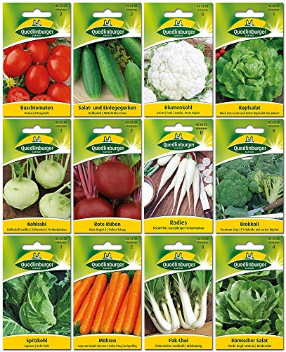 12 Sorten | Gemüsesamen Sortiment | für Anfänger geeignet | robuste Mischung von Quedlinburger
