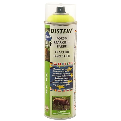 Quebag Distein Neon-Forstmarkierfarbe Signierspray Forstspray Markierungsspray | 500 ml-Sprühdose (gelb) von Quebag