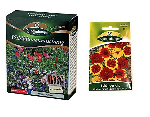 Wildblumenmischung (ohne Gräser) & Schöngesicht | Blumensamen von Quedlinburger Saatgut von Quedlinburger