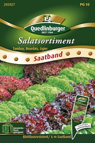 Quedlinburger 292927 Salatsortiment Blattlausres (Saatband) (Salatsamen) von Quedlinburger