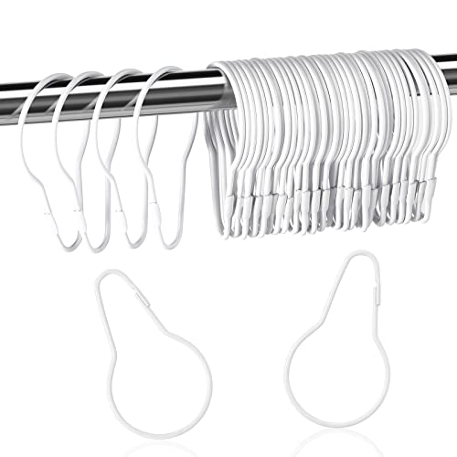 60 Stück Metall Duschvorhang Haken Hängende Duschclips Metall Duschvorhang Ringe Praktische Wiederverwendbare Duschvorhang Kleiderbügel für Badezimmer Schlafzimmer Küche Zuhause Vorhang Anwendungen von Queekay