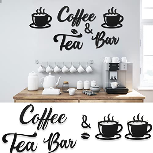 7 Stück Kaffee Rustikales Schild Kaffee Wandkunst Kaffee Schild Wand Dekor mit Kaffeebohnen und Kaffeetassen Schild für Kaffee Bar Heim Büro Küche von Queekay