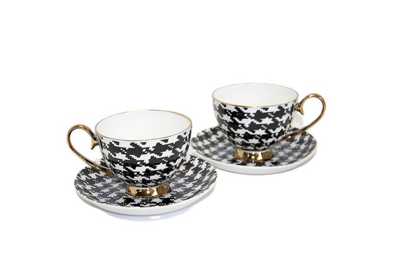 Queen Isabell Espressotasse 2er-Set Tassen mit Teller, Porzellan, Pepite-Muster Queen Isabell Espressotasse 2er-Set Tassen mit Teller, Porzellan, Pepite-Muster von Queen Isabell