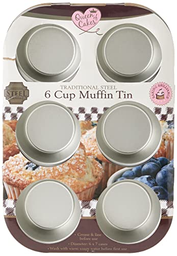 Queen Of Cakes Traditionelle Backform für 6 Muffins, Stahl, Brilliance QC1148 von Queen Of Cakes