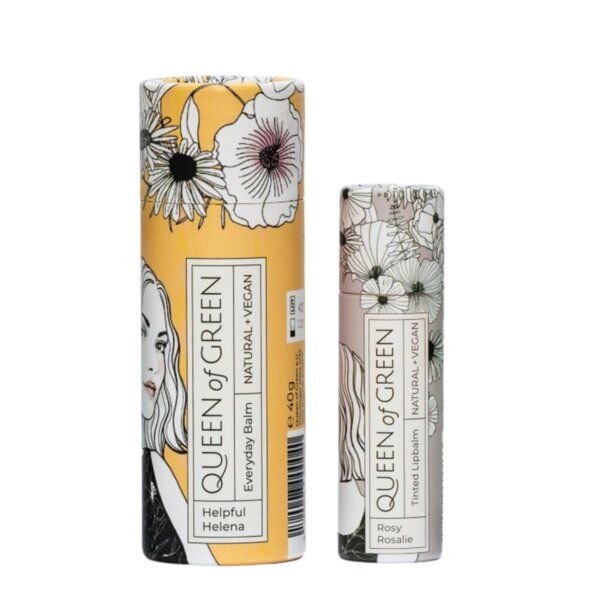 Queen of Green Aktions-Set aus getöntem Lipbalm und intensivem Hautbalsam - vegan & plastikfrei von Queen of Green