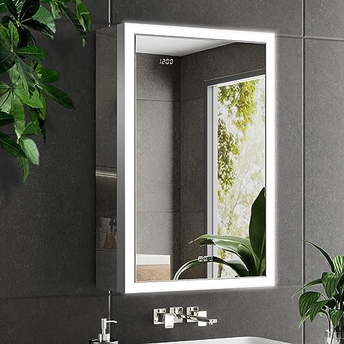 QueenFun LED-Medikamentenschrank mit Spiegel, 61 x 81 cm Oberfläche oder eingeleuchteter Medikamentenschrank mit Spiegel, dimmbarer, beschlagfreier Aluminium-Medikamentenschrank mit Ausgang QueenFun LED-Medikamentenschrank mit Spiegel, 61 x 81 cm Oberfläche oder eingeleuchteter Medikamentenschrank mit Spiegel, dimmbarer, beschlagfreier Aluminium-Medikamentenschrank mit Ausgang von QueenFun