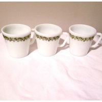 3 Vintage | 1970Er Jahre Corelle Pyrex Tassen-Tassen-Sets-Kaffeetassen-Teetassen-Dinner Sets-Geschirr Sets-steingut-Keramik-Trinkbecher-Corning Ware von QueenKshopCa
