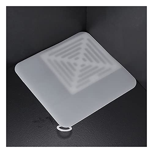 Queenbox 1 Stück 12 x 12 cm Bodenablauf-Deo-Pad, Silikon-Abflussabdichtungsmatte, Waschbecken-Abflussabdeckungen für Küche, Badezimmer, transparent von Queenbox