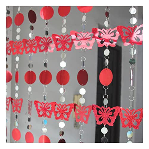 Queenbox 5 Stück 100,1 cm Schmetterling Pailletten Perlen Vorhang Funkeln Tür String Vorhänge für Festivals Party Hochzeit Raumteiler, rot Queenbox 5 Stück 100,1 cm Schmetterling Pailletten Perlen Vorhang Funkeln Tür String Vorhänge für Festivals Party Hochzeit Raumteiler, rot von Queenbox