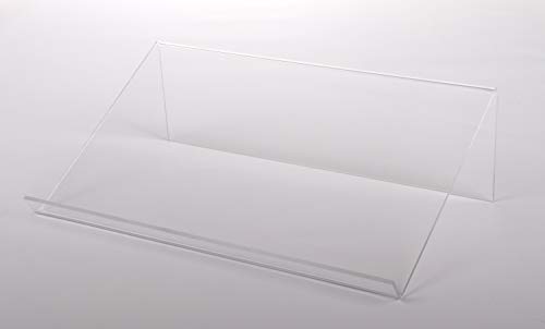 Queence Buchstütze 40x24x13 cm | Buchständer ergonomische Form | Tablet-Stütze | Notebook | Laptop | Aufsteller aus Acrylglas | Werbeaufsteller von Queence