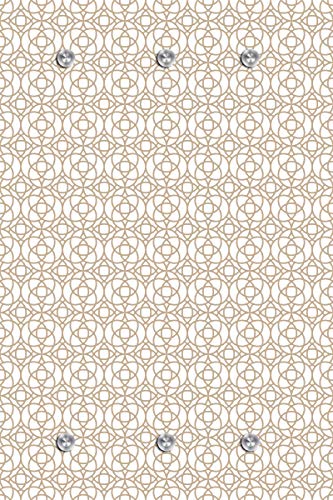 Queence Design Garderobe 80x120 cm | Wandgarderobe mit 6 Edelstahlhaken | Flurgarderobe | Garderobenhaken | Garderobenpaneele | Urban Look | Kleiderständer | Garderobenständer | Beige Kreise von Queence