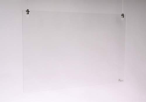 Queence | Hochwertiger Tröpfchenschutz aus Acrylglas zum Aufhängen | Hustenschutz für Empfangsbereich | Hängend | Niesschutz | für Deckenmontage, incl. Aufhängung, Größe:120x80cm Queence | Hochwertiger Tröpfchenschutz aus Acrylglas zum Aufhängen | Hustenschutz für Empfangsbereich | Hängend | Niesschutz | für Deckenmontage, incl. Aufhängung, Größe:120x80cm von Queence