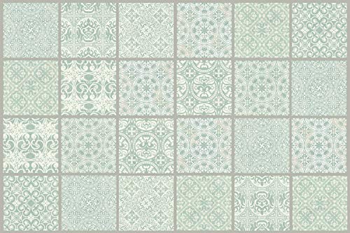 Queence | Küchen Spritzschutz „Fliesenmuster“ 60x40 cm| Küchenrückwand | Alu-DiBond | Fliesenschutz | Paneele | Küchenfliesen | Rückwand von Queence