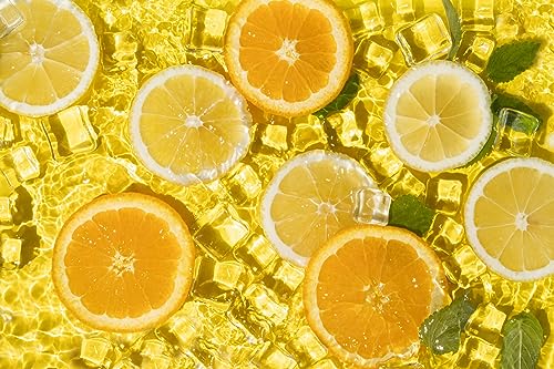 Queence | Küchen Spritzschutz Zitronen 80x50x0,3 cm | Küchenrückwand | Alu-DiBond | Fliesenschutz für den Herd und Spüle | Küchenfliesen | Fliesenspiegel | Rückwand von Queence