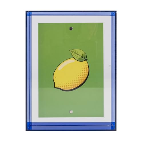 Queence Neon-Blau Bilderrahmen mit Magnetbefestigung und Switchfunktion als Hoch- oder Querformat 13,5x18,5 cm / 18,5x13,5 cm Neonrahmen aus 3 mm Acrylglas Designerrahmen (Blau, 13,5x18,5 cm) von Queence