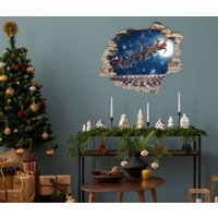 queence 3D-Wandtattoo "Rehntiere am Himmel" selbstklebender Wandsticker Weihnachten von Queence