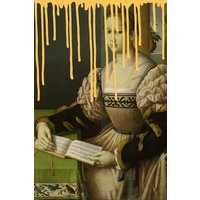 queence Acrylglasbild "Frau mit Buch" von Queence