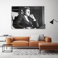 queence Acrylglasbild "Kennedy", Schwarz-Weiß-Mann-Stars von Queence