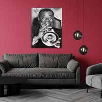 queence Acrylglasbild "Louis Armstrong", Schwarz-Weiß-Mann-Stars von Queence