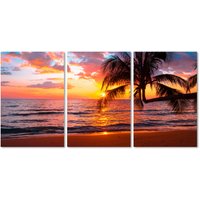 queence Acrylglasbild "Paradise Beach 3-teilig", Strand, (1 St.) von Queence