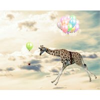 queence Acrylglasbild "fliegende Giraffe" von Queence