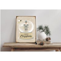 queence Alu-Dibond-Druck "Schneekugel" 1 Stk. tlg. Merry Christmas, Nussknacker Schild von Queence