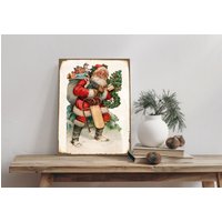 queence Alu-Dibond-Druck "Weihnachtsmann", Weihnachtsmann-Weihnachten, (1 St.), Geschenke, Schild von Queence