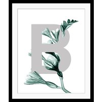 queence Bild "B-Flower", Buchstaben, gerahmt, Blätter, Blume von Queence