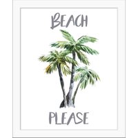 queence Bild "BEACH PLEASE", Palmen, gerahmt, Schriftzug, Palmen von Queence