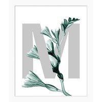 queence Bild "M-Flower", Buchstaben, Blume, gerahmt, Blätter von Queence