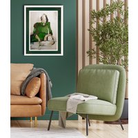 queence Bild mit Rahmen "Abstrakt, Frau, dunkelgrün", Bilder von Frauen-Frau-Kunst, (1 St.), Poster mit buntem Acrylglas Passepartout von Queence