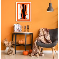 queence Bild mit Rahmen "Abstrakt, schwarz, orange", Abstrakt-Mode-Modebilder, (1 St.), Poster mit buntem Acrylglas Passepartout von Queence