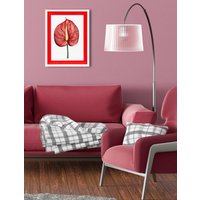 queence Bild mit Rahmen "Blüte, rot, Stempel", Blumen-Blumenbilder, (1 St.), Poster mit buntem Acrylglas Passepartout von Queence