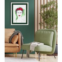 queence Bild mit Rahmen "Frida Kahlo", Bilder von Frauen-Frau-Gesicht, (1 St.), Poster mit buntem Acrylglas Passepartout von Queence