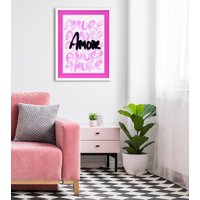 queence Bild mit Rahmen "Spruch, Sprüche, Liebe", Liebessprüche-Sprüche, (1 St.), Poster mit buntem Acrylglas Passepartout von Queence