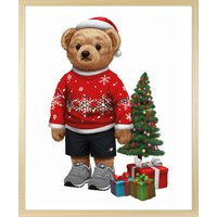 queence Bild mit Rahmen "Teddy Bär mit Weihnachtsmütze und Geschenken" Bär Bären Fashion Figuren Mode Modebilder queence Bild mit Rahmen "Teddy Bär mit Weihnachtsmütze und Geschenken" Bär Bären Fashion Figuren Mode Modebilder von Queence
