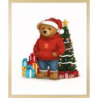queence Bild mit Rahmen "Teddy Bär mit Weihnachtsmütze vor Tannenbaum" Bär Bären Fashion Figuren Mode Modebilder queence Bild mit Rahmen "Teddy Bär mit Weihnachtsmütze vor Tannenbaum" Bär Bären Fashion Figuren Mode Modebilder von Queence
