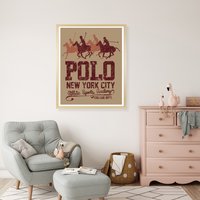 queence Bild mit Rahmen "Vintage Polo Club New York" Amerika Pferde Reitbilder Schriftzug queence Bild mit Rahmen "Vintage Polo Club New York" Amerika Pferde Reitbilder Schriftzug von Queence
