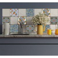 queence Fliesenaufkleber "Ornamente mit Orangen", (12 St.), selbstklebend, 12er Set von Queence
