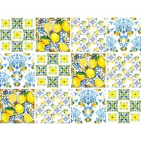 queence Fliesenaufkleber "Ornamente mit Zitronen", (12 St.), selbstklebend, 12er Set von Queence