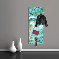 queence Garderobenleiste "Hardy", Wand Garderobe, Marmor Optik, Gold, Glitzer, platzsparend von Queence